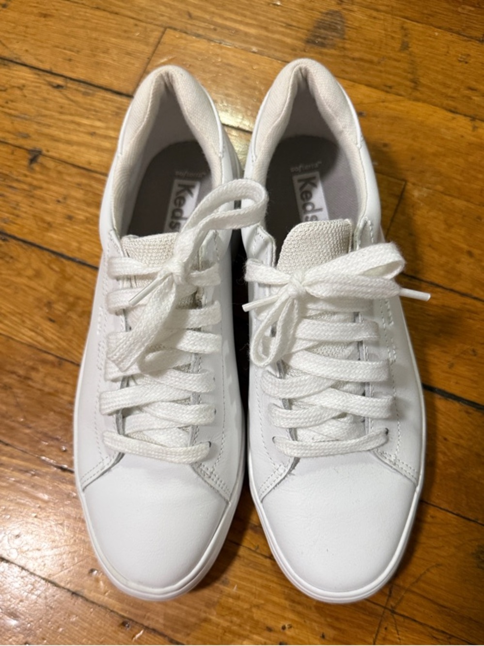 Keds White Low-Top Canvas-Style Sneakers